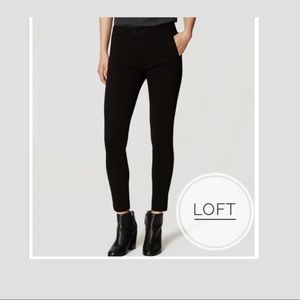 LOFT Black Knit Zip Pocket Skinny Pants Size: 12